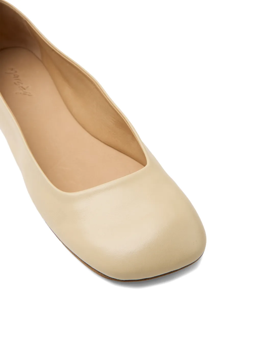 Marsèll Ballerina's met vierkante neus Beige