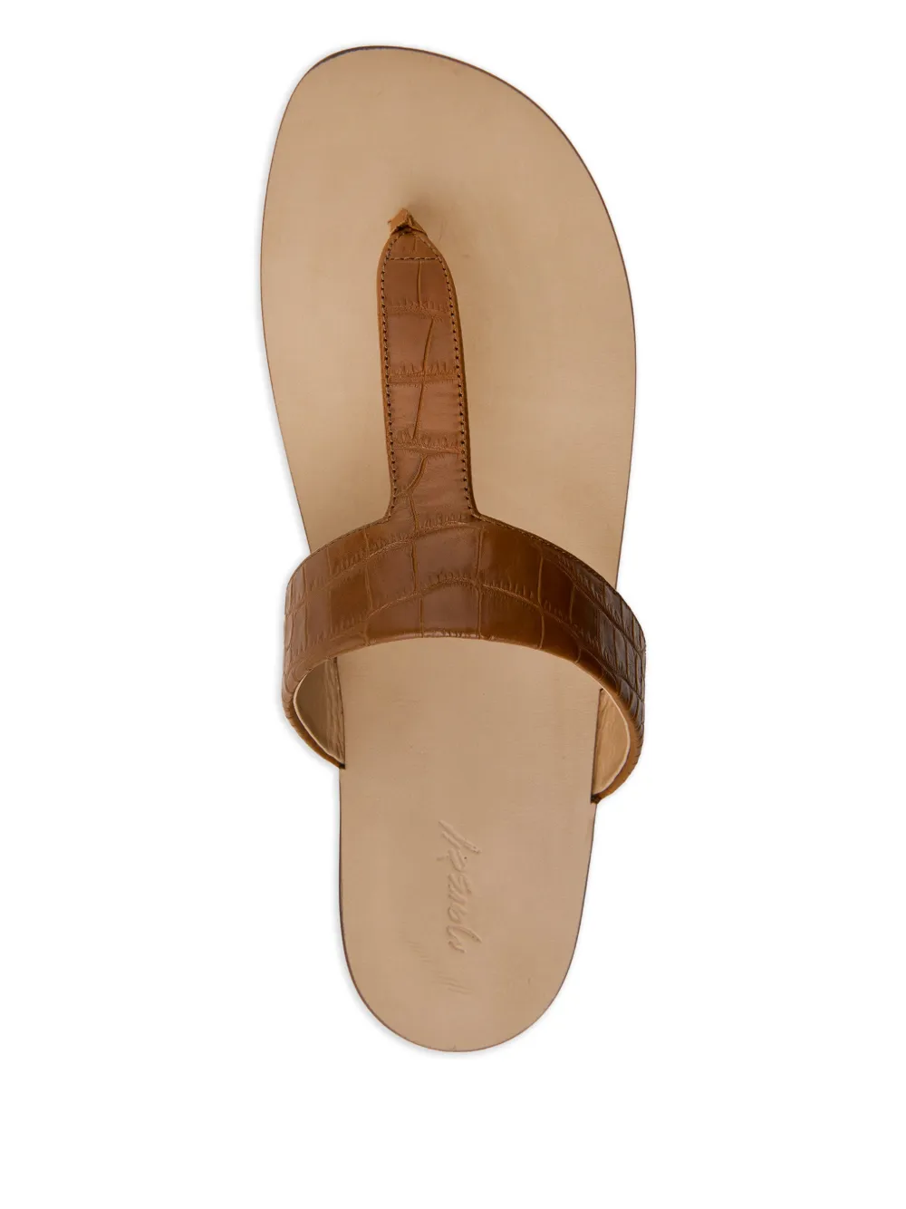 Marsèll Sottile sandalen met krokodillen-effect en T-bandje Bruin