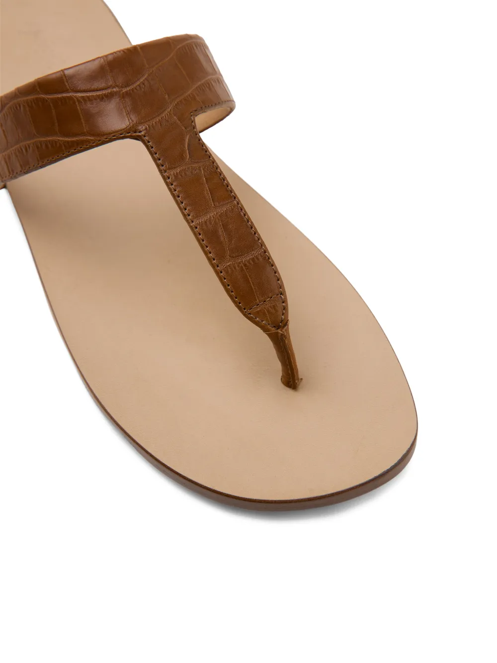 Marsèll Sottile sandalen met krokodillen-effect en T-bandje Bruin
