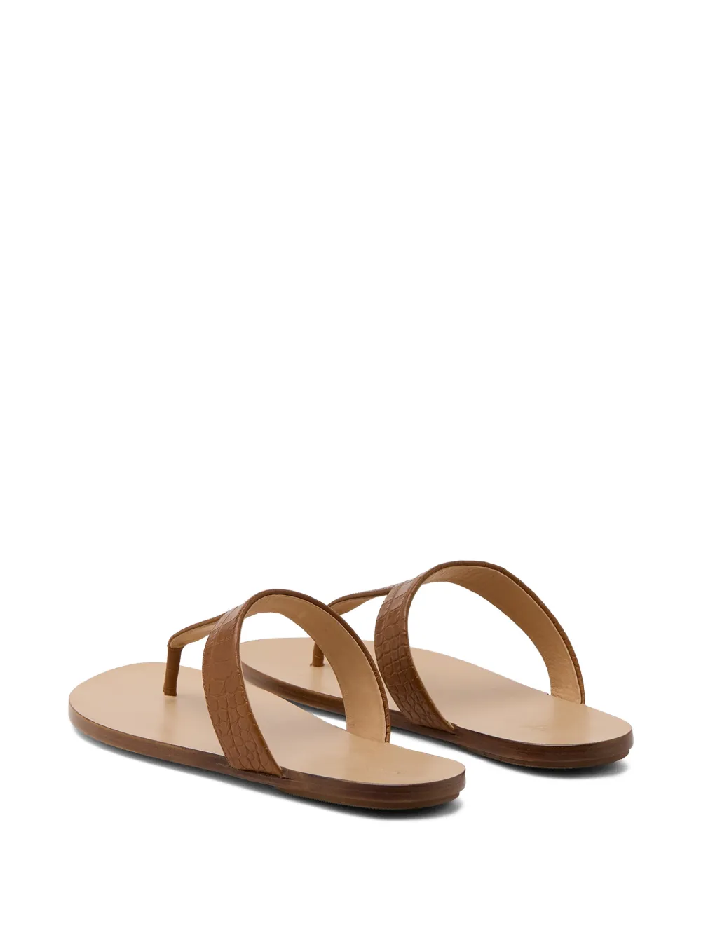 Marsèll Sottile sandalen met krokodillen-effect en T-bandje Bruin