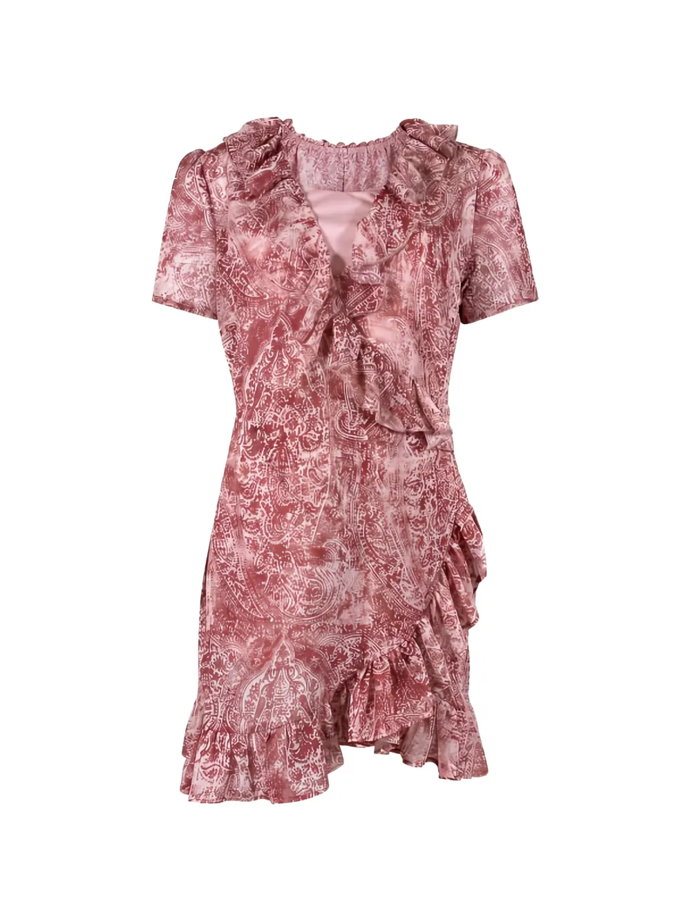 Aniye By paisley-print ruffled mini dress - Rosa