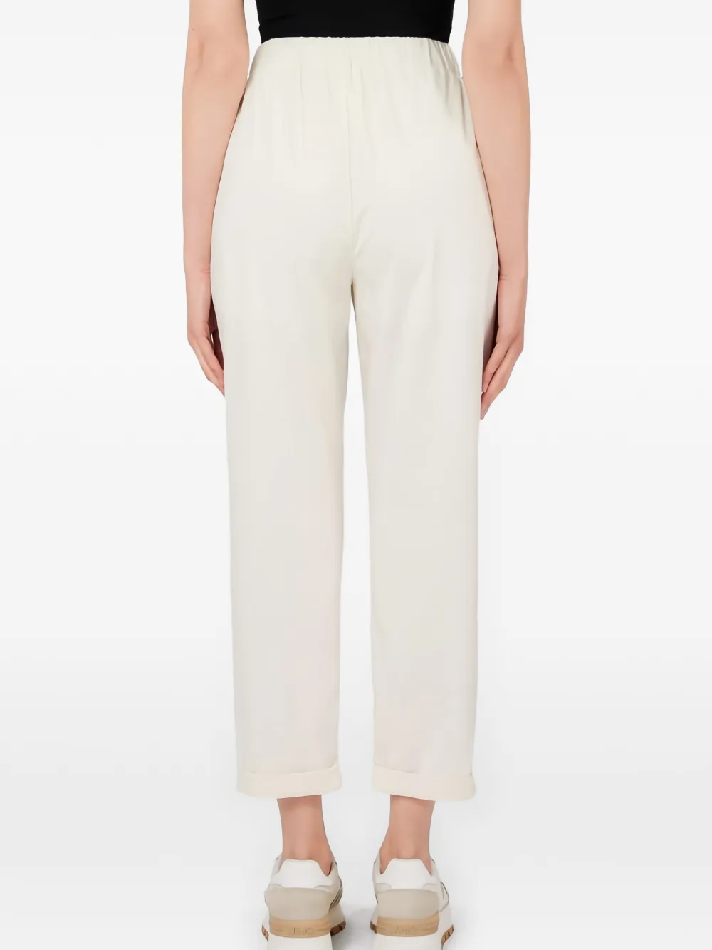 LIU JO Broek met elastische tailleband en knoopdetail Wit