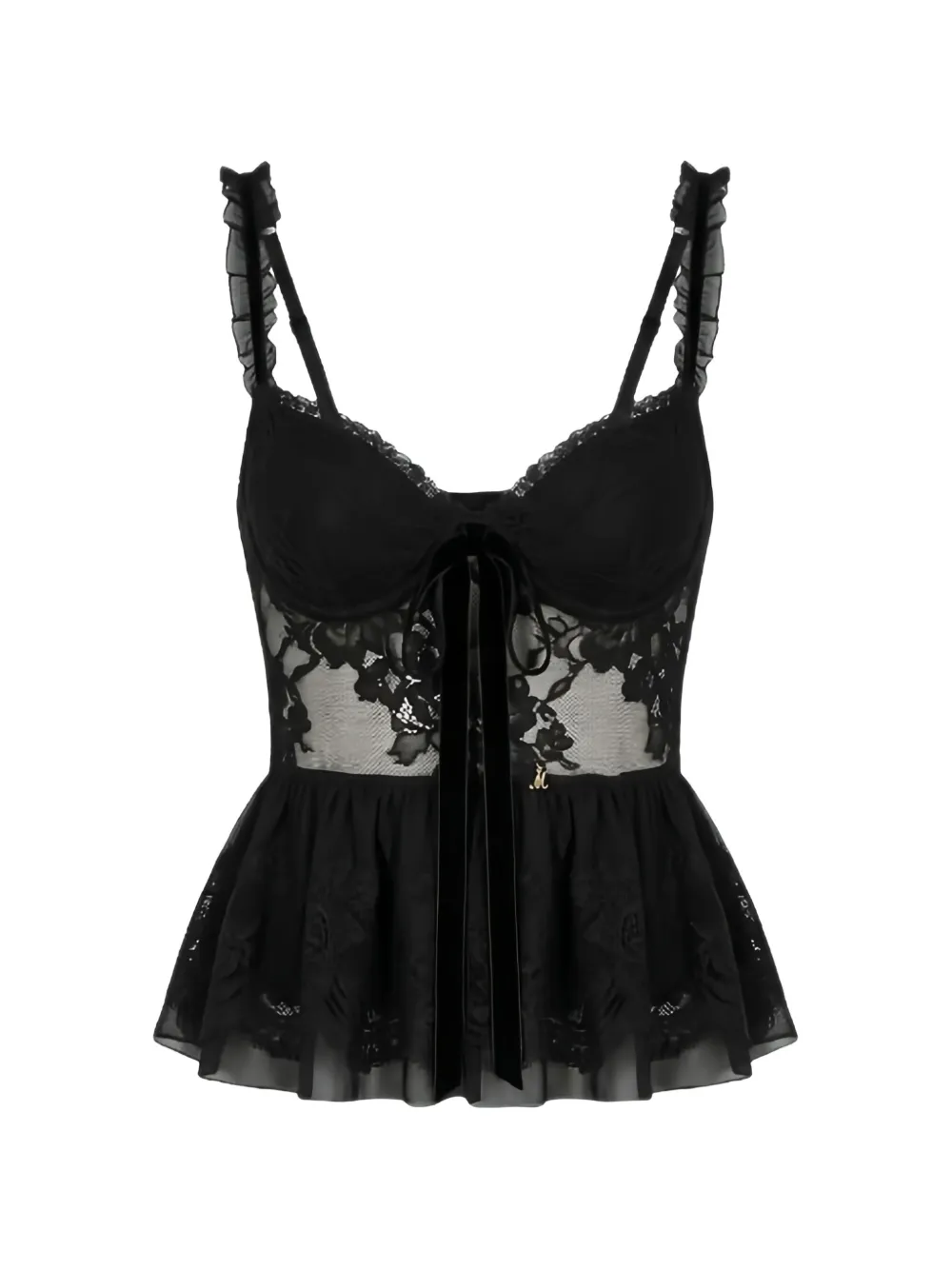 Aniye By lace-trim top - Nero