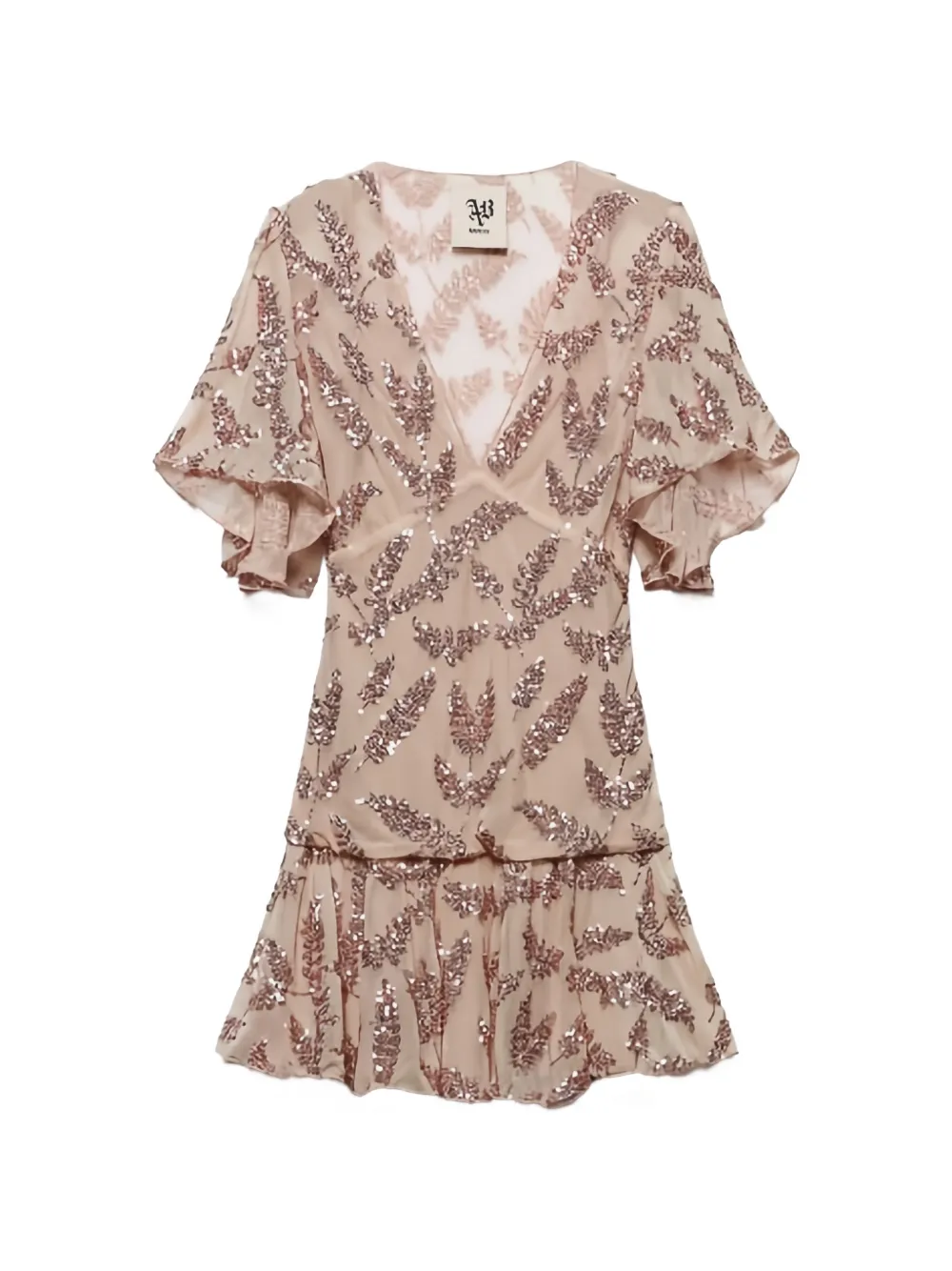 Aniye By Uma V-neck embellished mini dress - Rosa