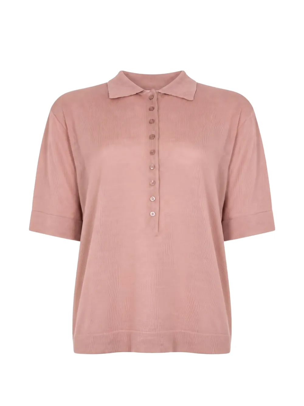 Seventy fine-knit short-sleeve polo shirt - Rosa