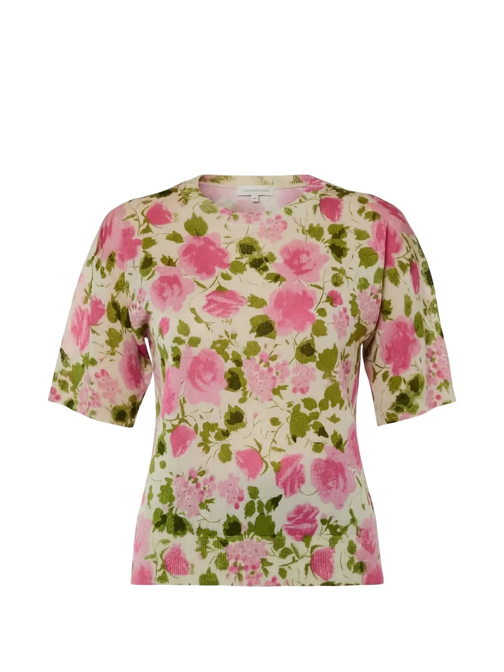 LIU JO floral crew-neck top - Nude