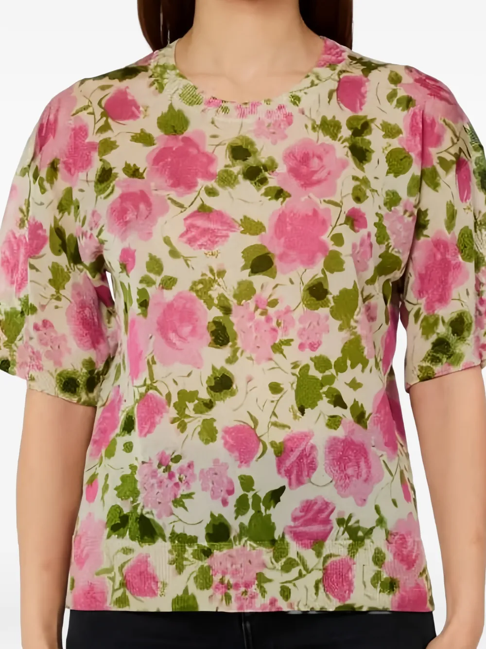  Liu Jo Floral Crew-neck Top - Neutrals 