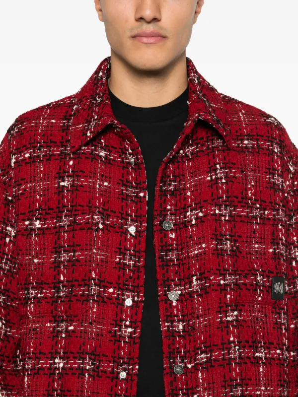 AMIRI チェックシャツ レッド AMIRI フレイド チェックシャツ | レッド | FARFETCH JP