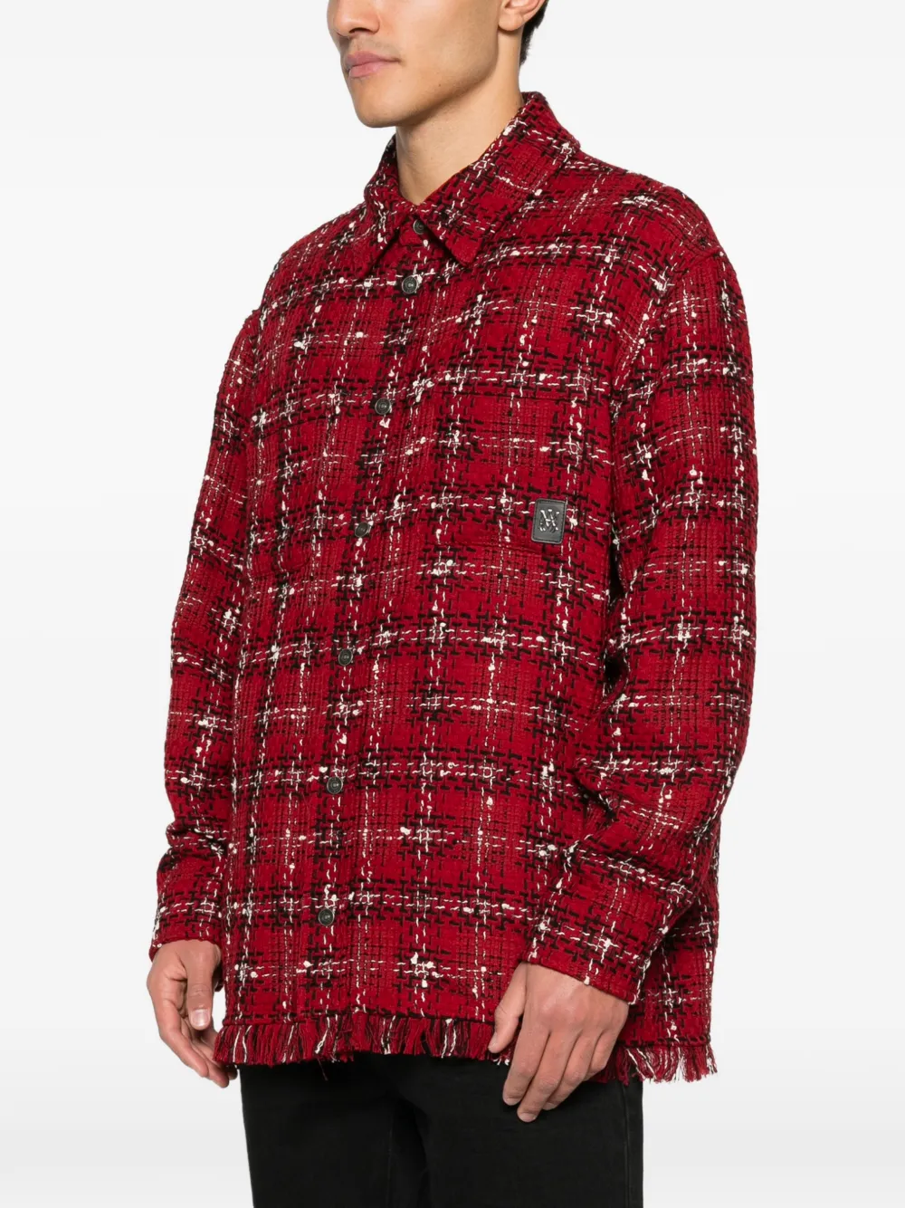  Amiri Frayed Checked Shirt - Red 