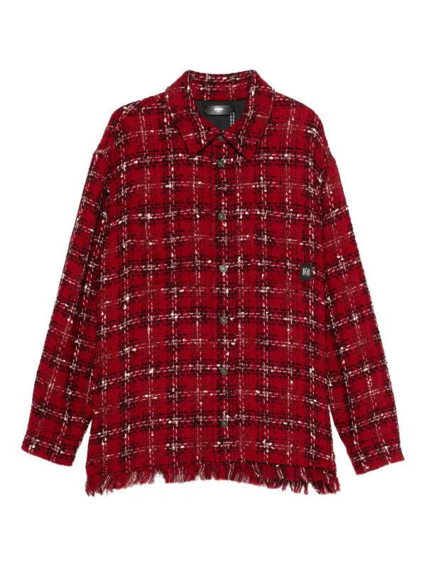 AMIRI チェックシャツ レッド AMIRI フレイド チェックシャツ | レッド | FARFETCH JP