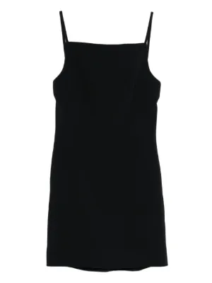 Prada Embroidered Cady Mini Dress | Black | FARFETCH