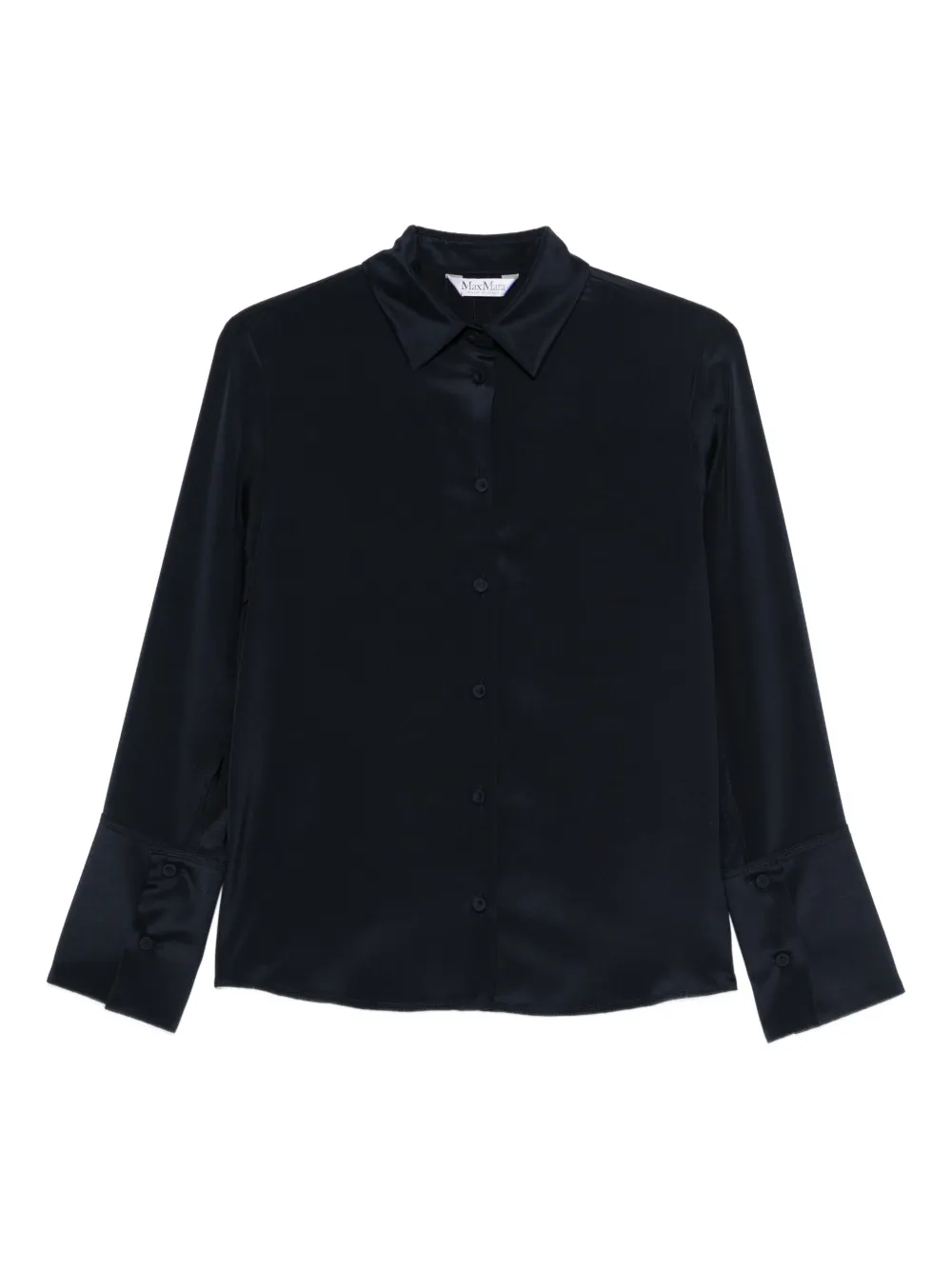 Max Mara Mxpvoliera Long-sleeve Blouse In Blue