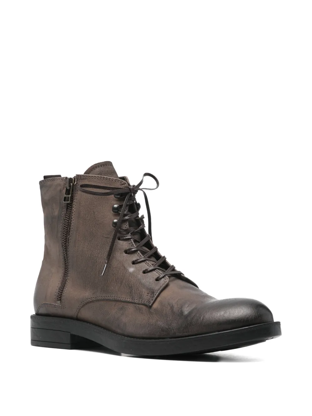 LeQarant zip leather boots Bruin