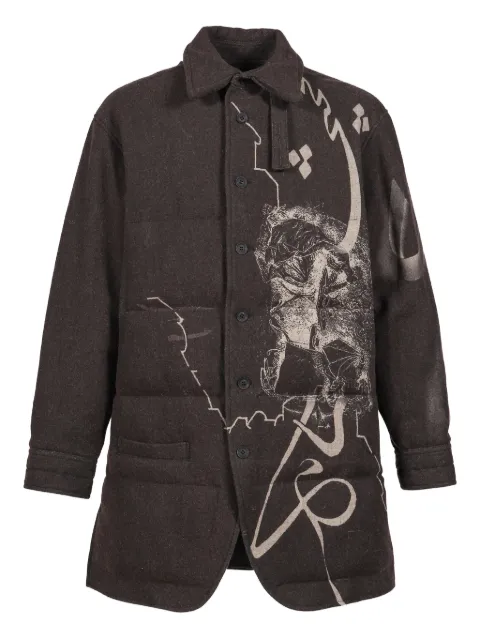 Yohji Yamamoto graphic-print padded coat