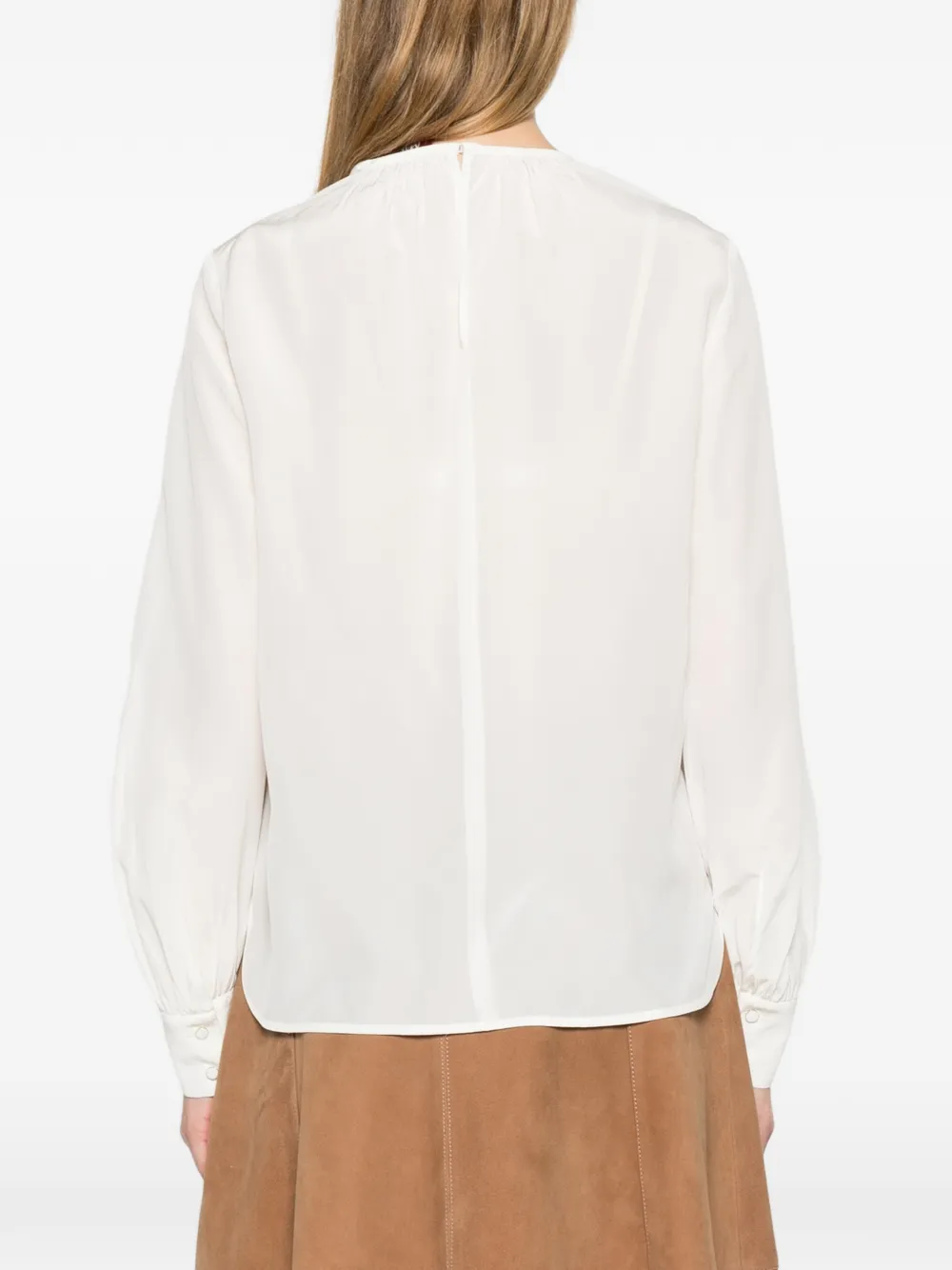 Max Mara Mstcolmo Long-sleeve Blouse In White