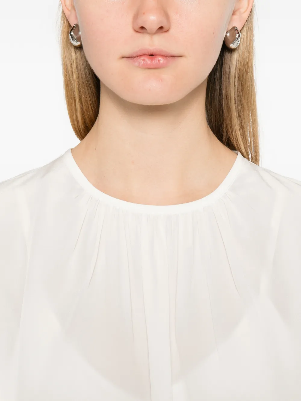Max Mara Mstcolmo Long-sleeve Blouse In White