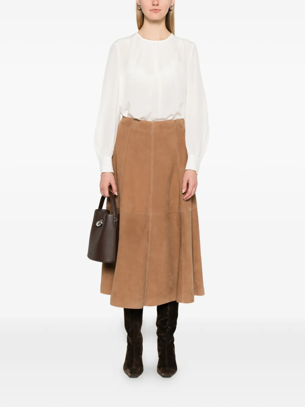 Max Mara Mstcolmo Long-sleeve Blouse In White