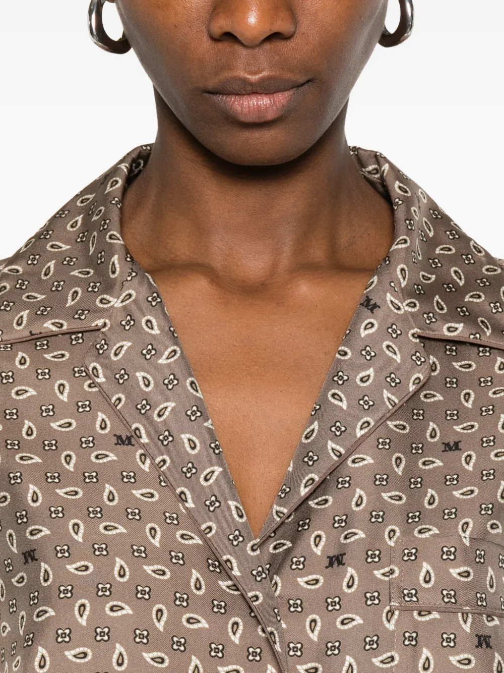 Buttoned Patterned Top