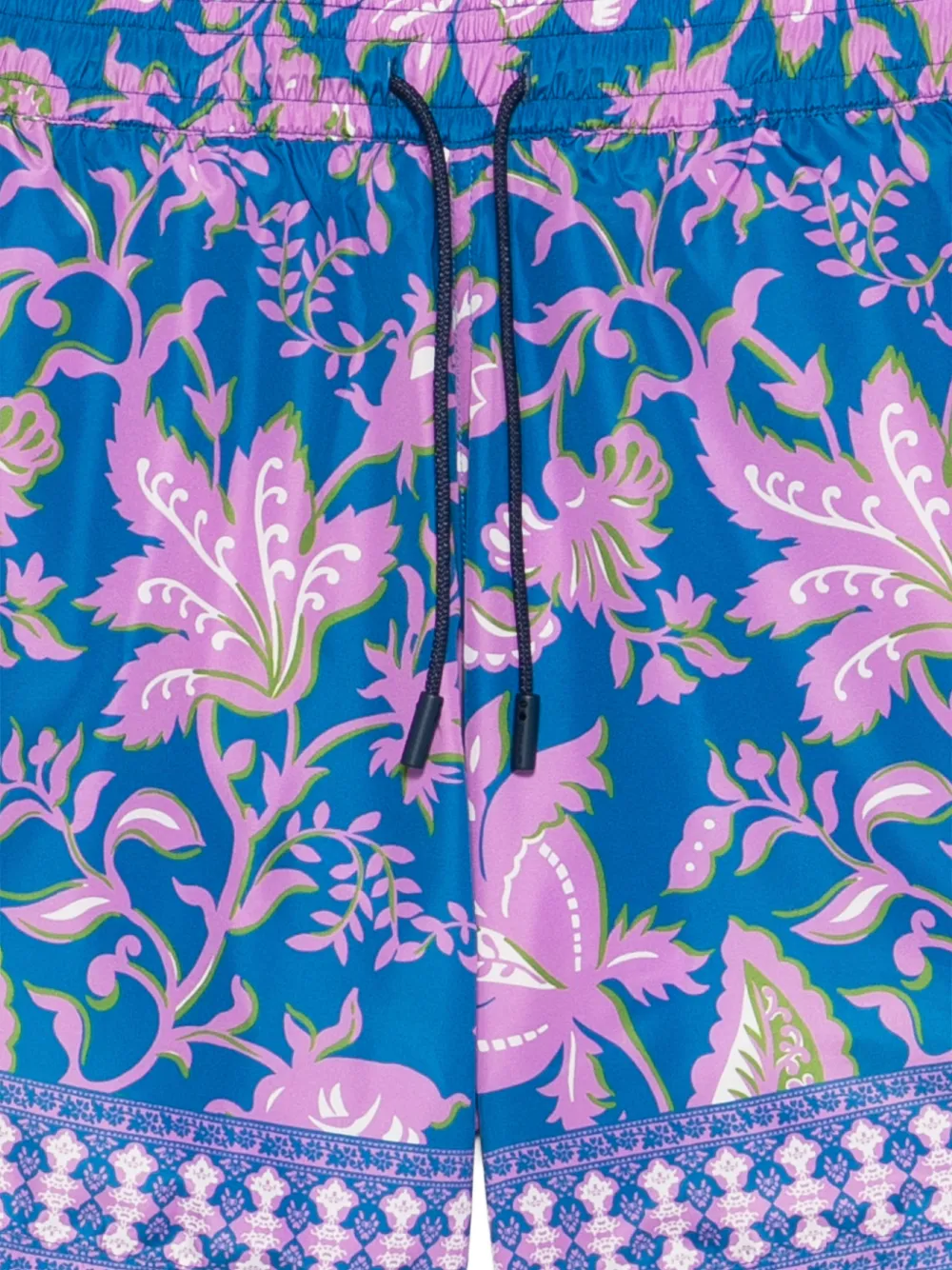  Etro Floral-print Trim Swim Shorts - Blue 