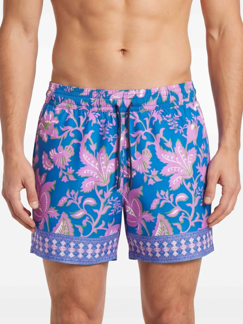 ETRO Zwembroek met bloemenprint Blauw