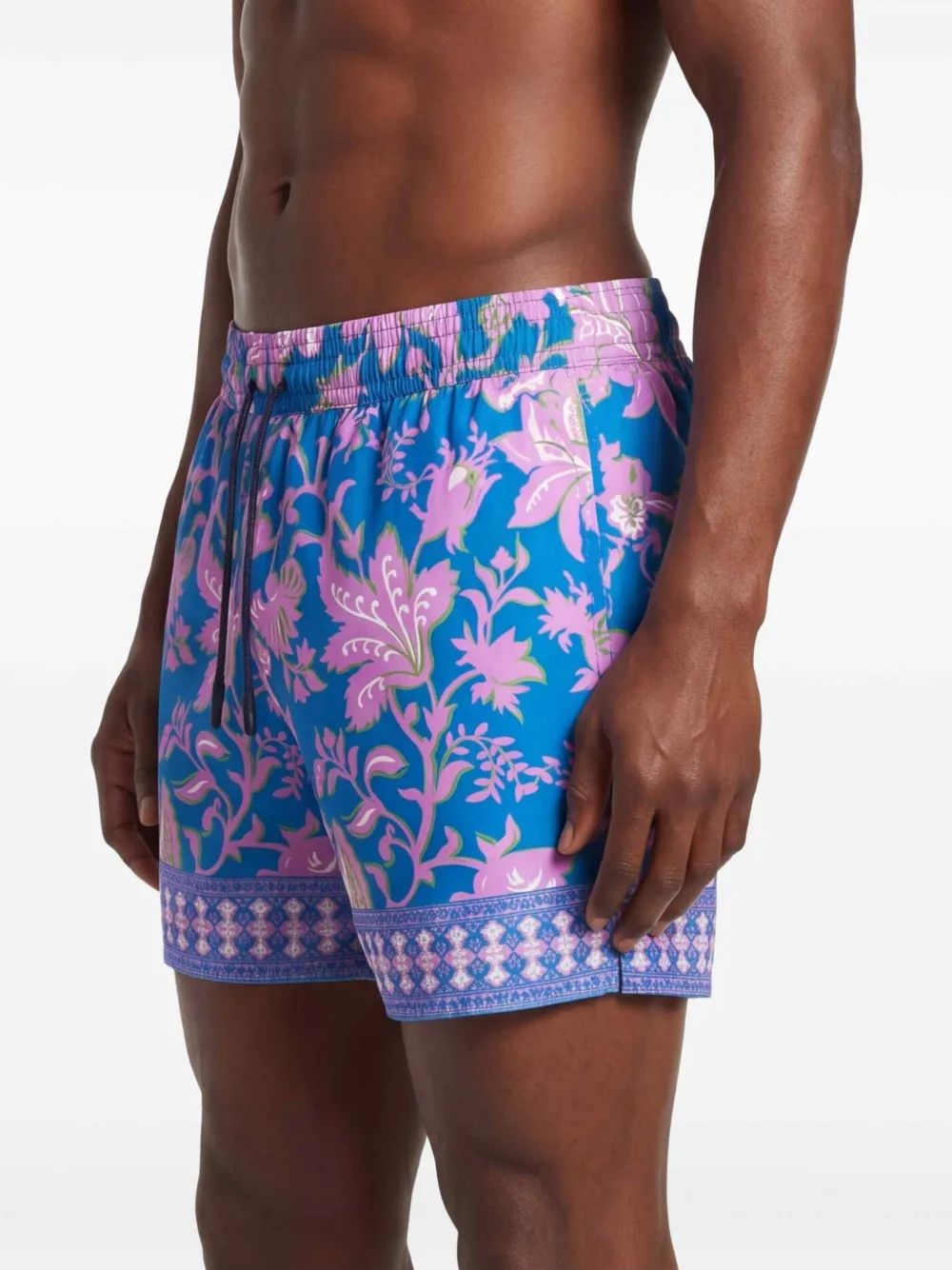 ETRO Zwembroek met bloemenprint Blauw