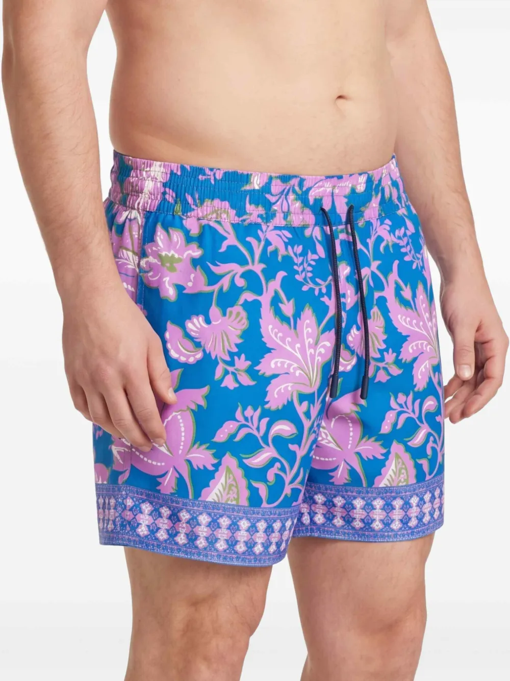 ETRO Zwembroek met bloemenprint Blauw