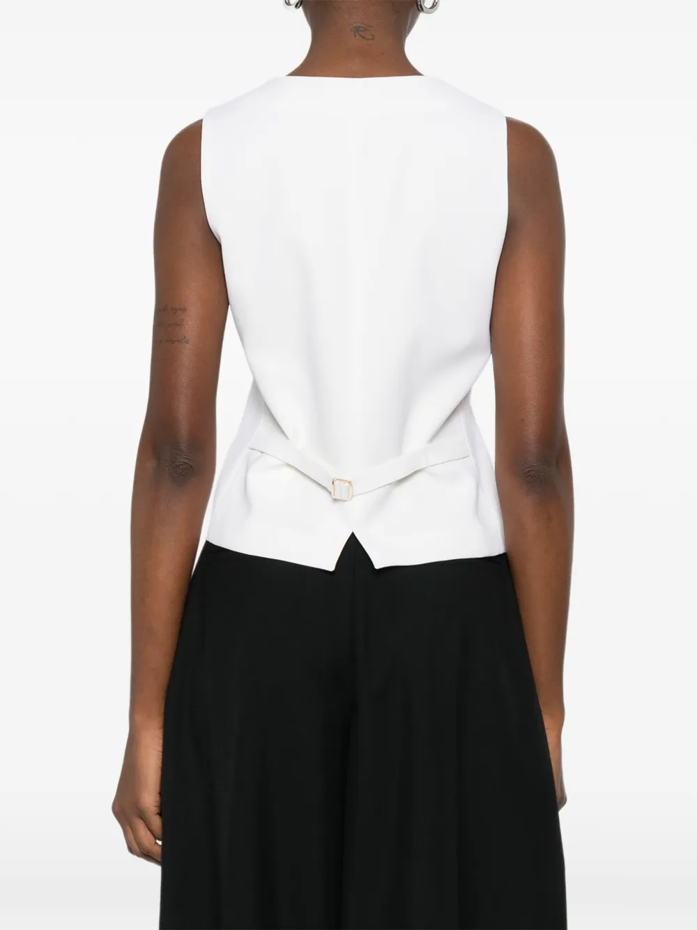 Max Mara V-neck Button Vest In White