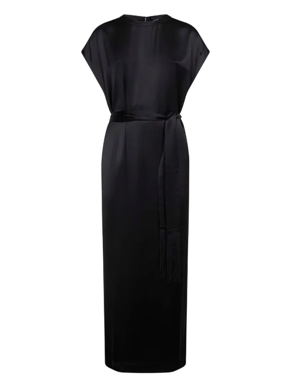 toteme satin dress Bridal Slouch draped satin maxi dress in white - Toteme