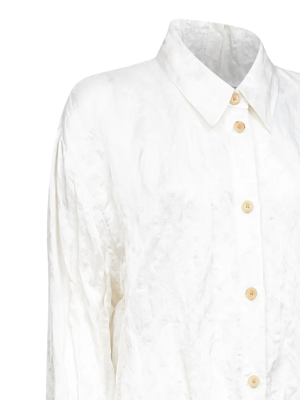  Khaite Button Crinkled Shirt - White 
