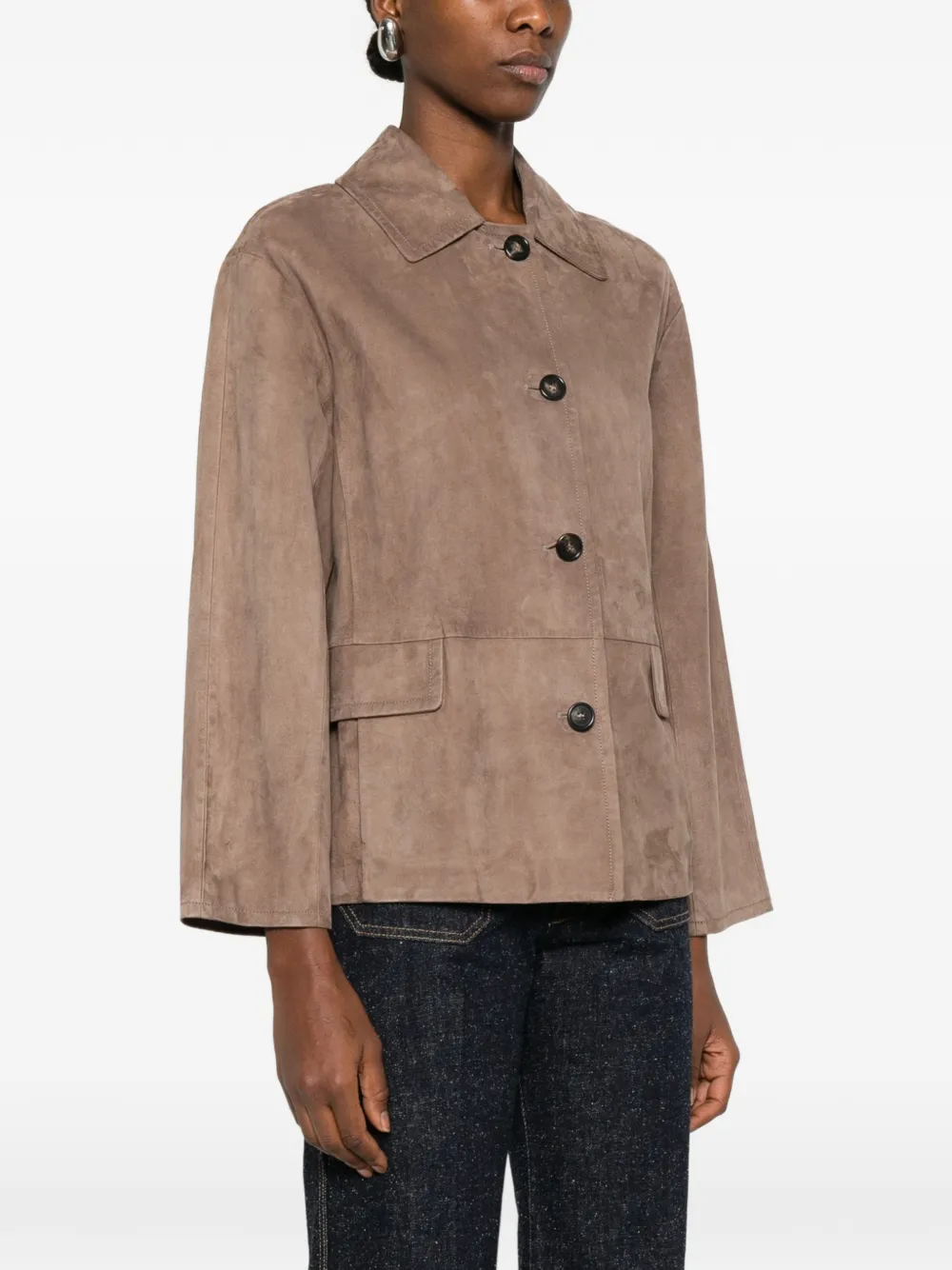  's Max Mara Buttoned Jacket - Brown 