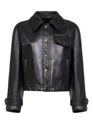 Yves Salomon クロップド レザージャケット | ブラック | FARFETCH JP