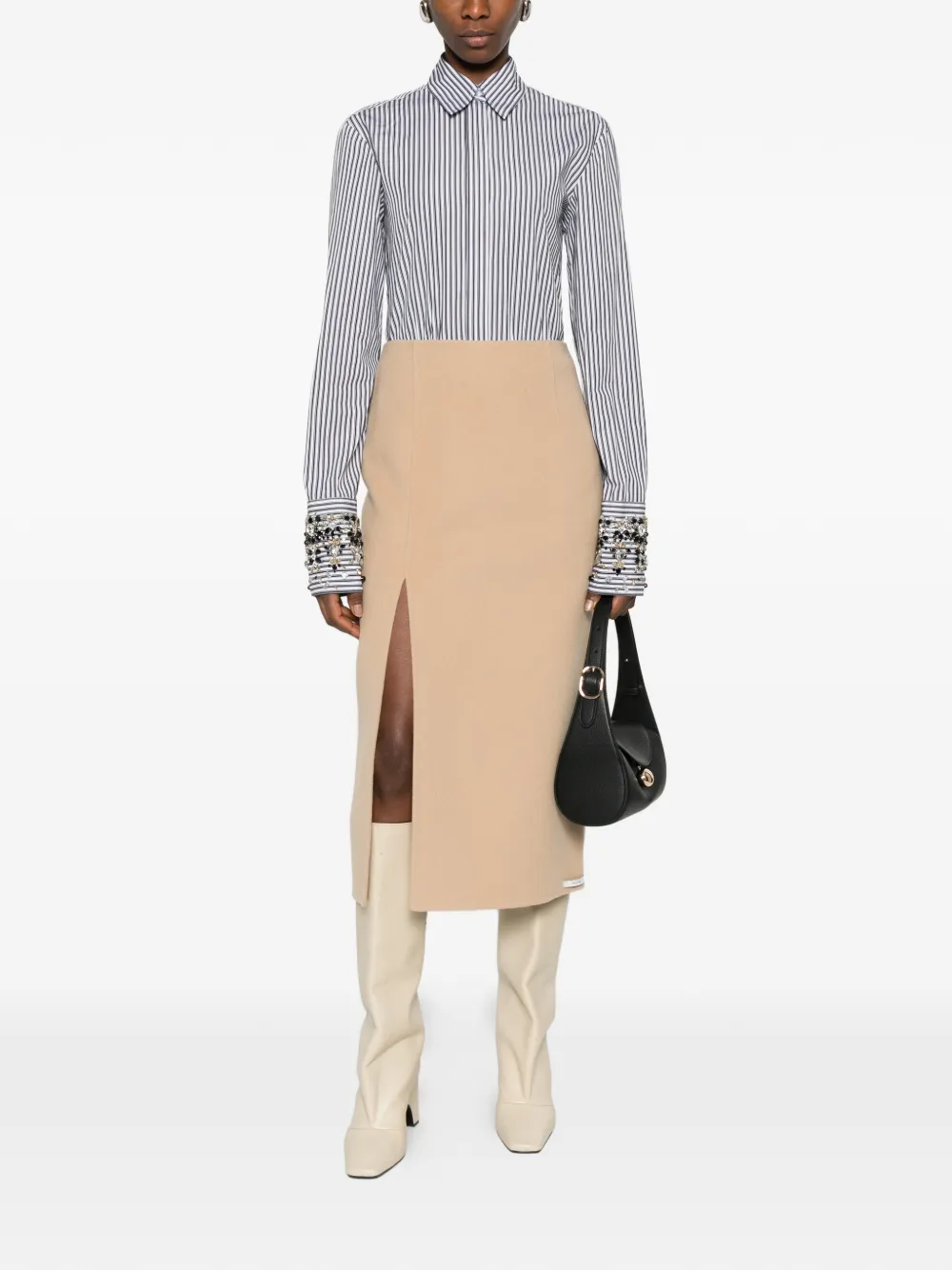 Sportmax slit pencil skirt - Beige