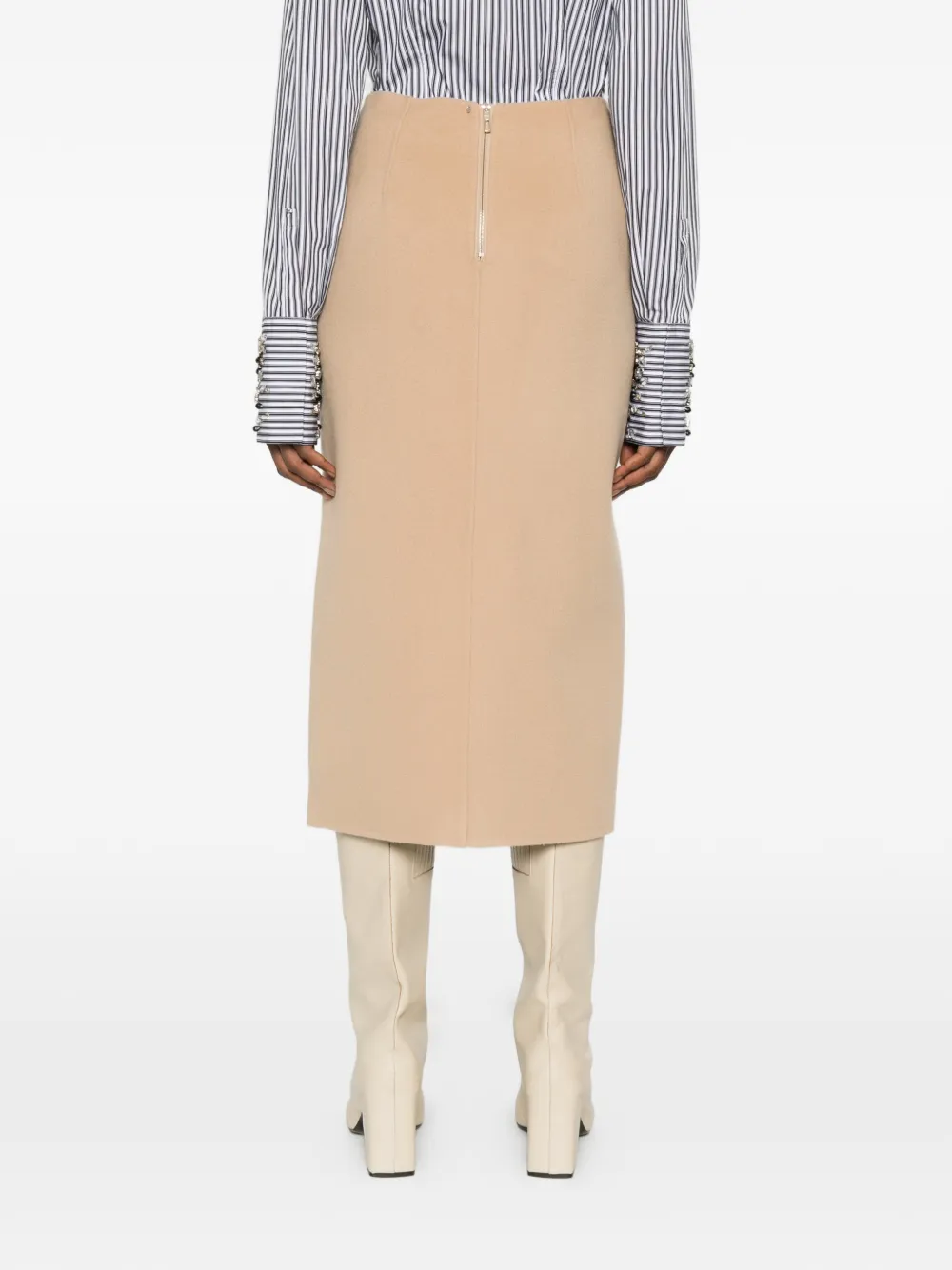 Sportmax Slit Pencil Skirt in Neutrals, view 4