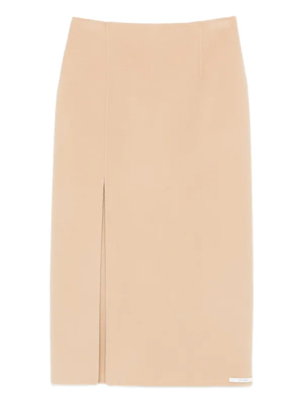 Sportmax Slit Pencil Skirt in Neutrals