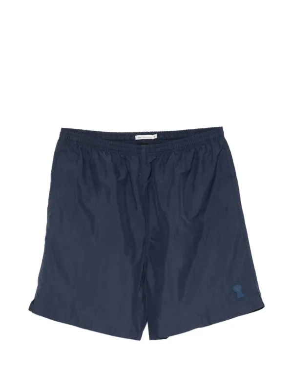 Ami Paris Ami De Coeur Elastic-waist Swim Shorts in Blue