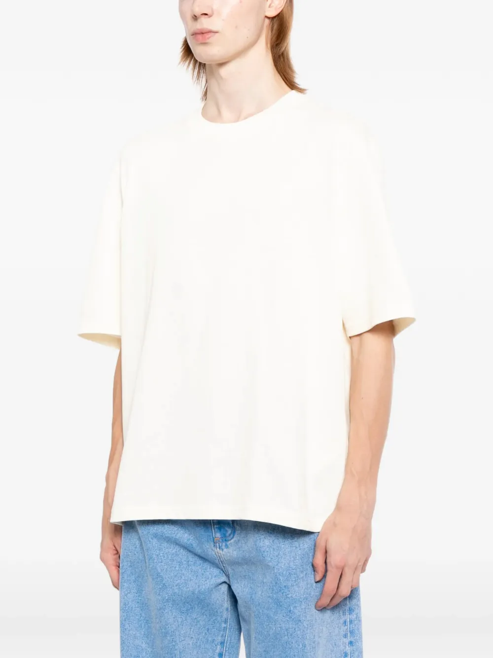 AMI Paris T-shirt met logo Beige