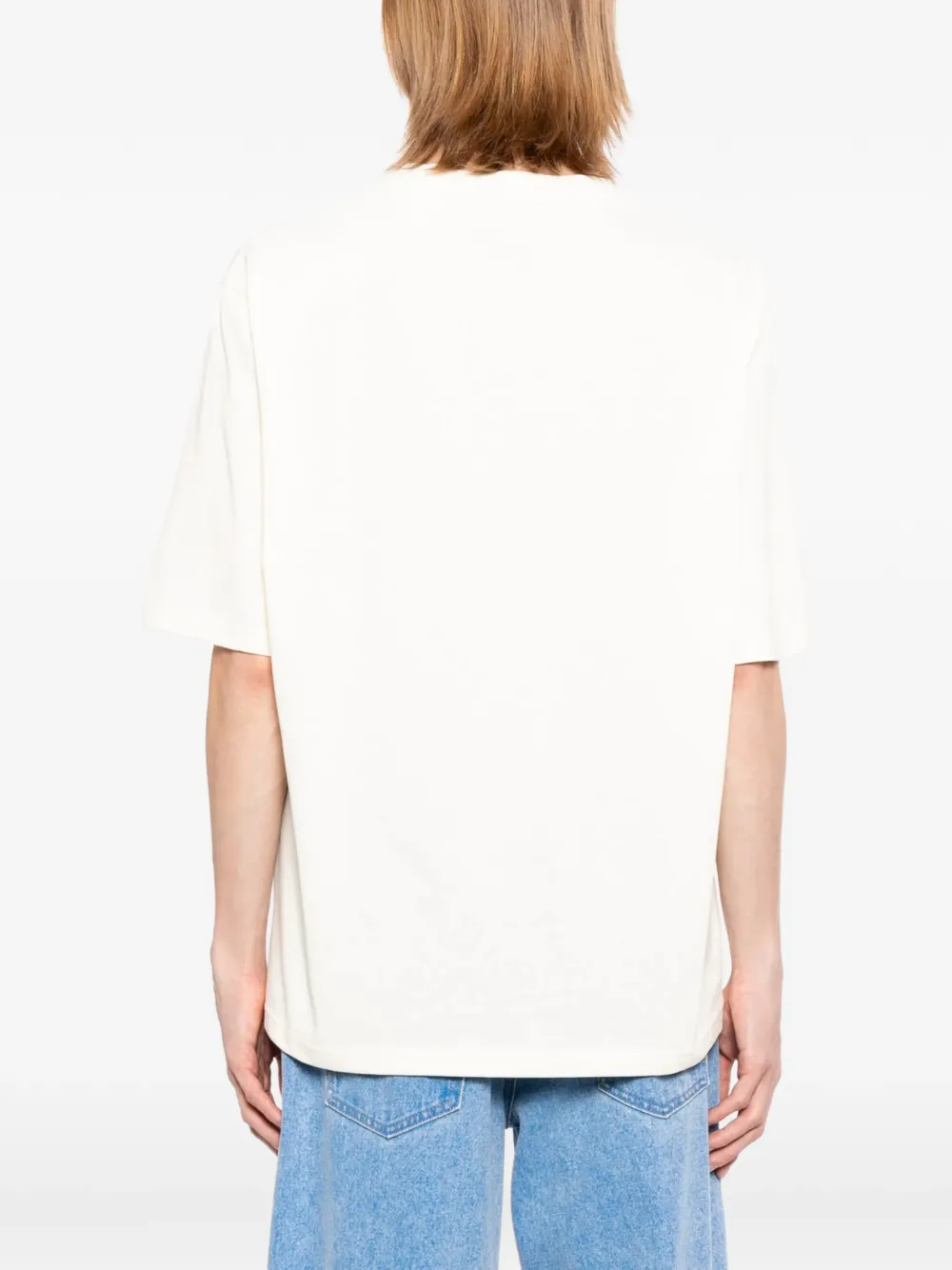 AMI Paris T-shirt met logo Beige