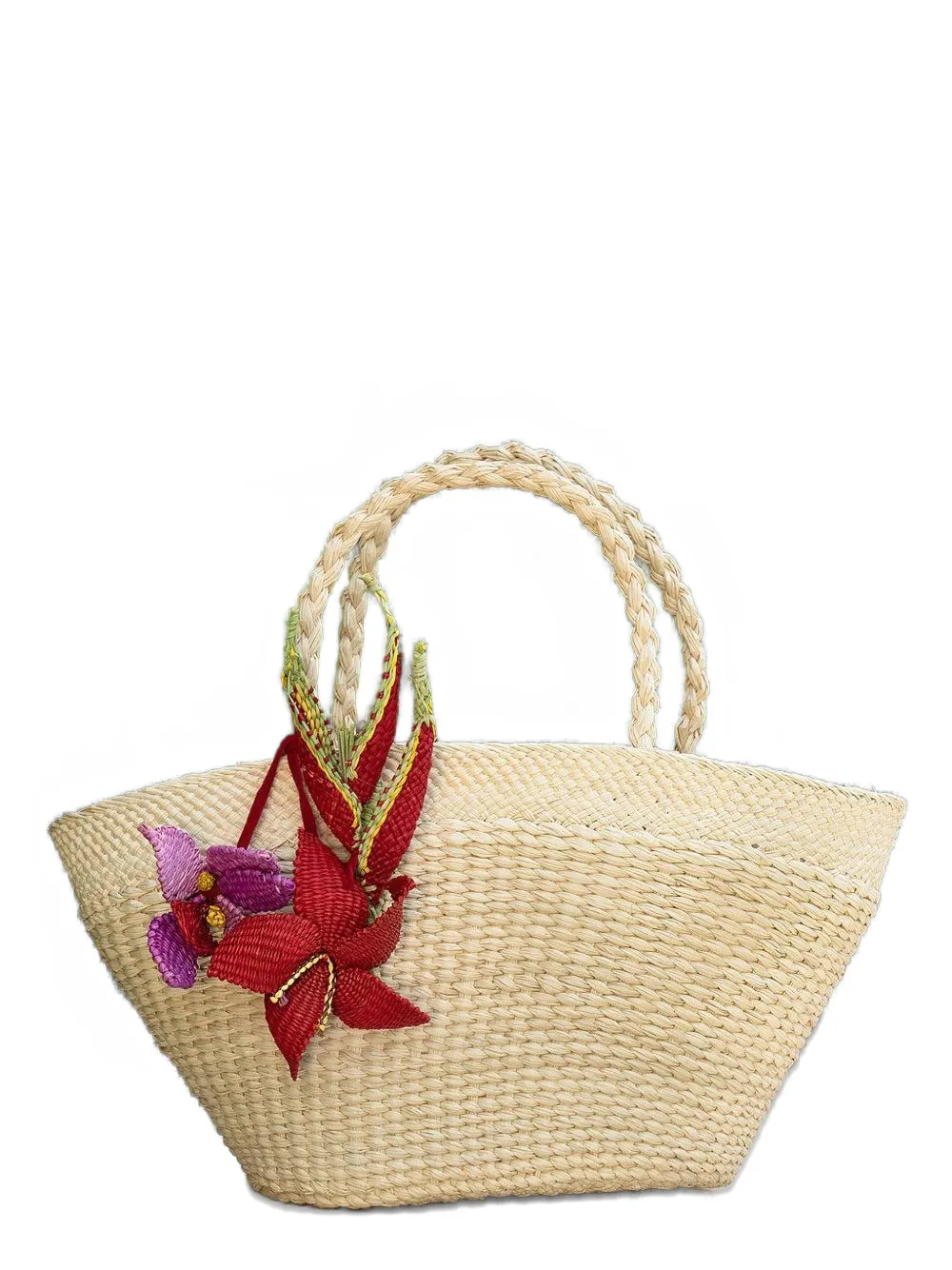Amor Y Mezcal Flower-embellishment Tote Bag In Neutral
