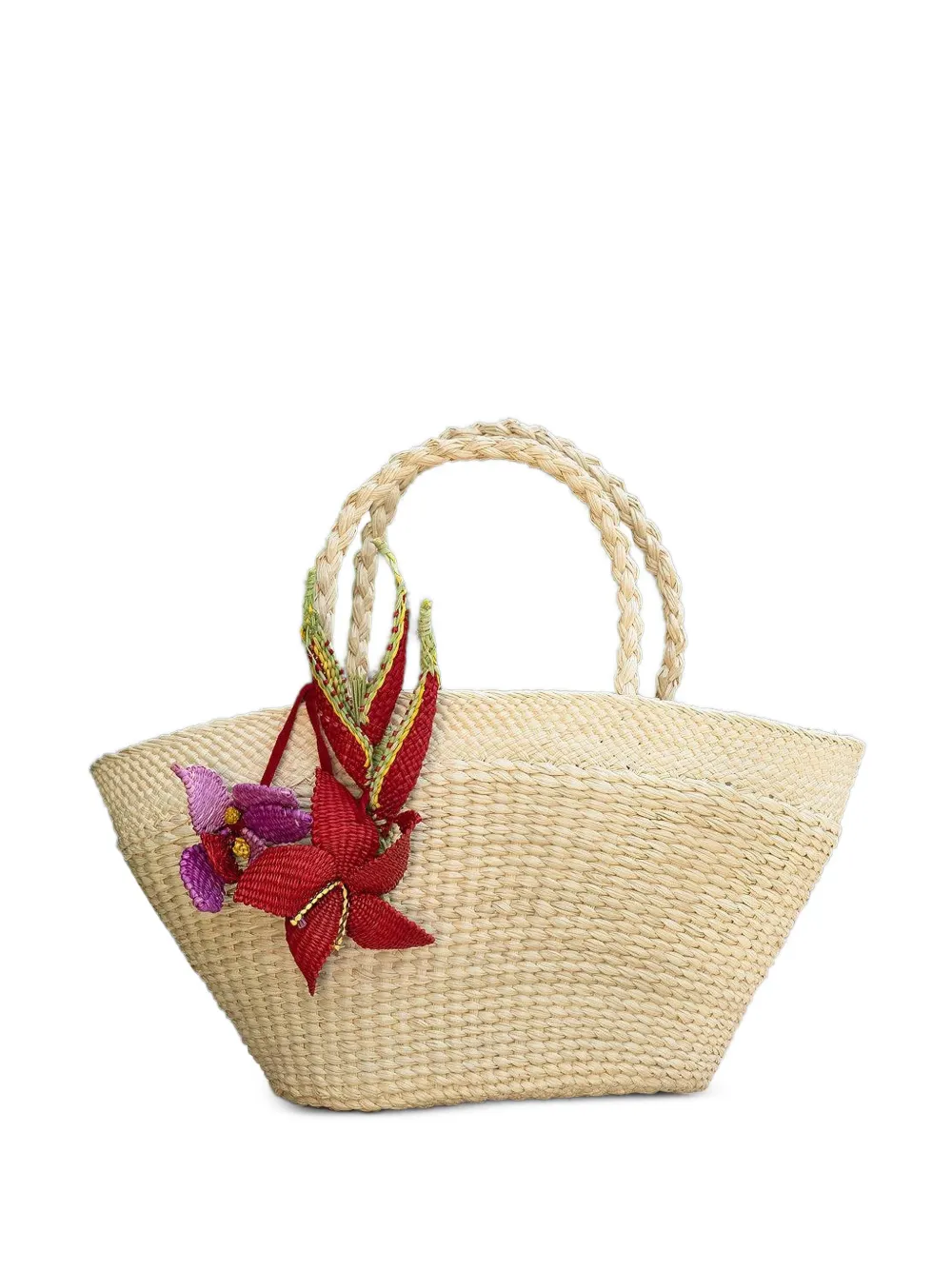 flower-embellishment tote bag