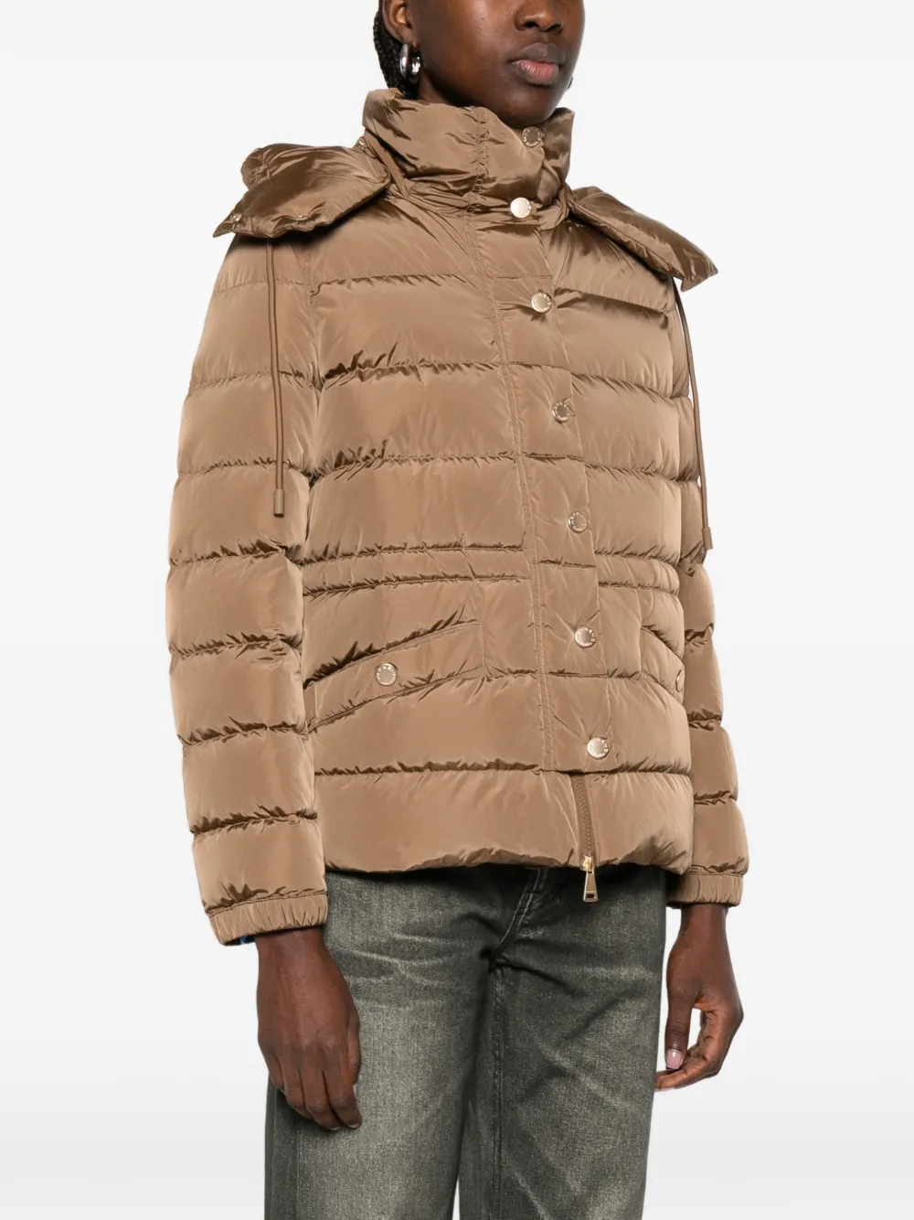  Weekend Max Mara Chaqueta Con Capucha Y Botones - Marrón 