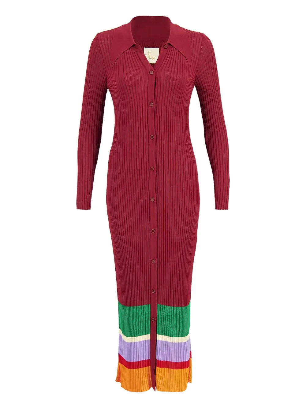 PAULA stripe knitted midi dress | Red | Image 1