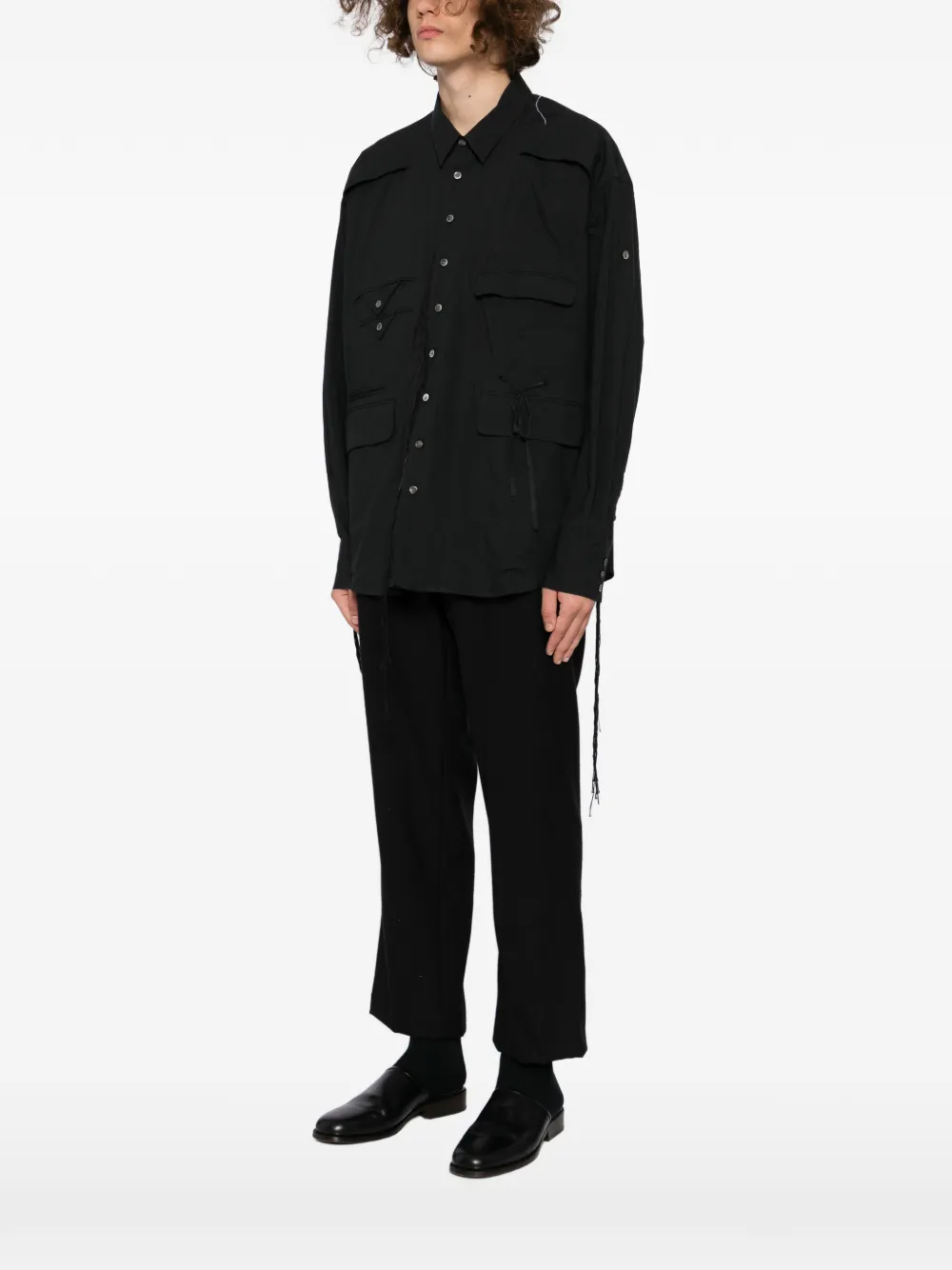 Midorikawa Strapped Shirt In Black