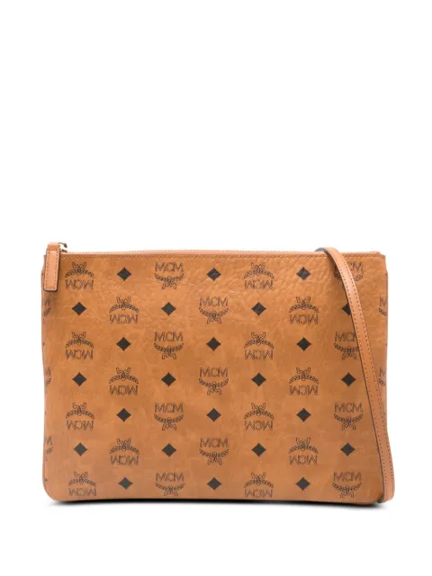 MCM logo-pattern clutch bag