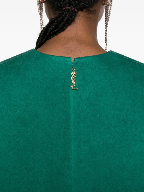 Saint Laurent long-sleeve Mini Dress | Green | FARFETCH