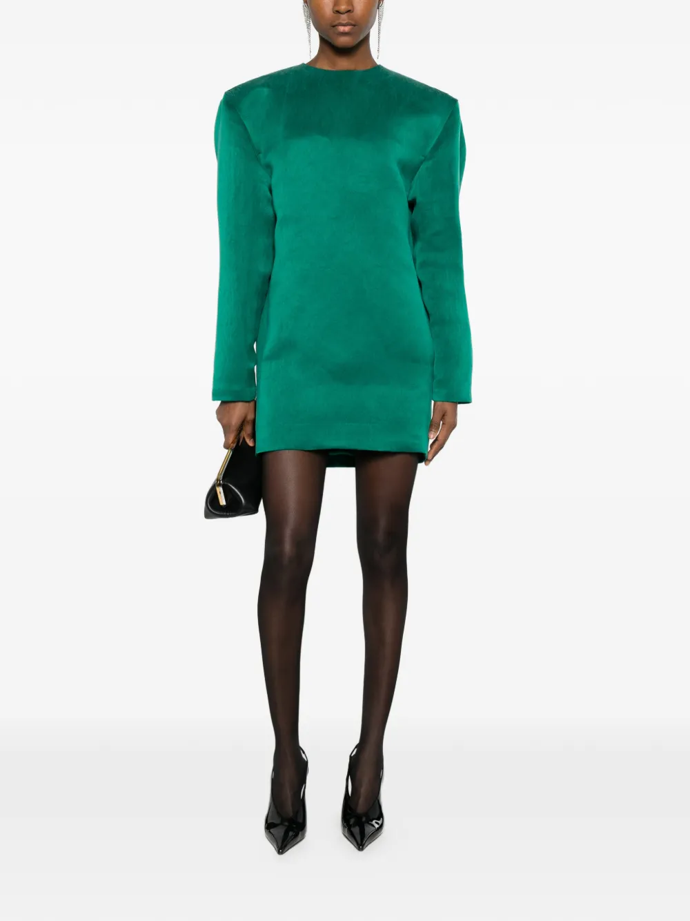 Saint Laurent long-sleeve mini dress - Groen