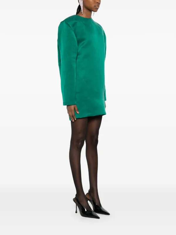 Saint Laurent Long-sleeve Mini Dress - Green