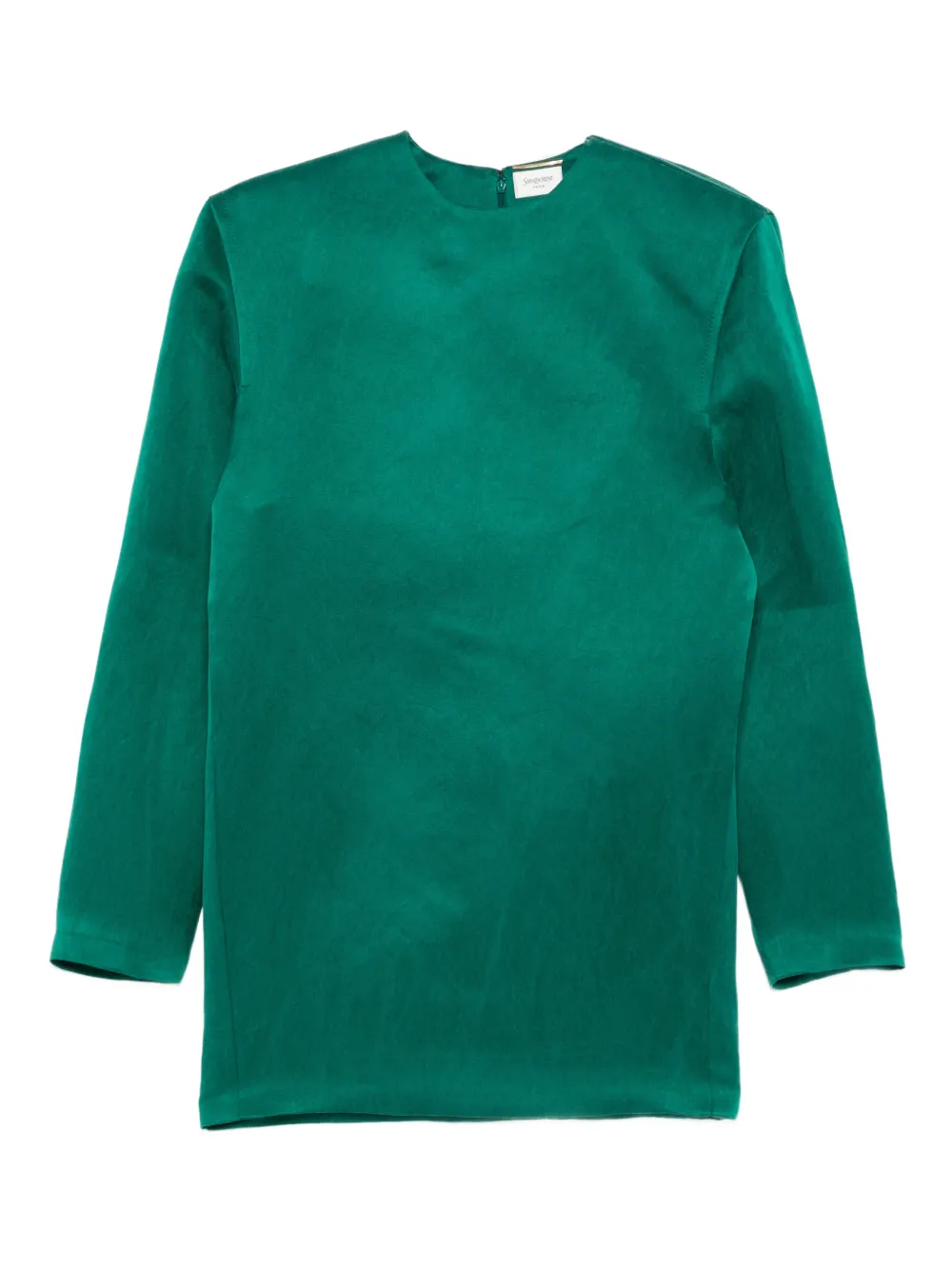 Saint Laurent Long-sleeve Mini Dress In Green