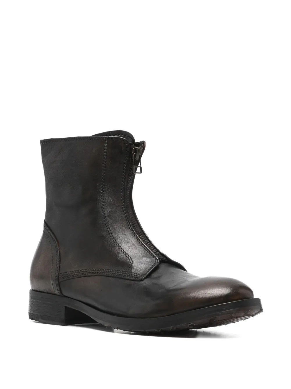 LeQarant zip leather boots Bruin