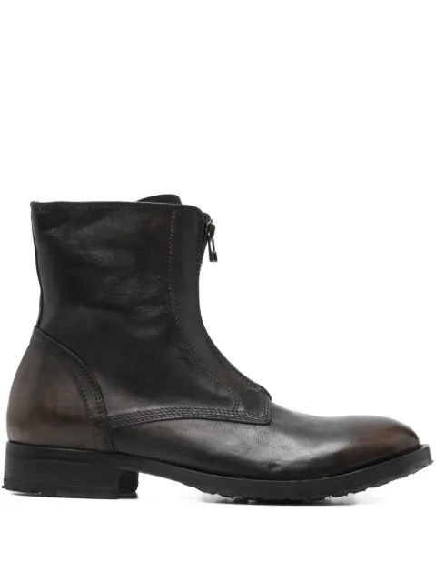 LeQarant zip leather boots