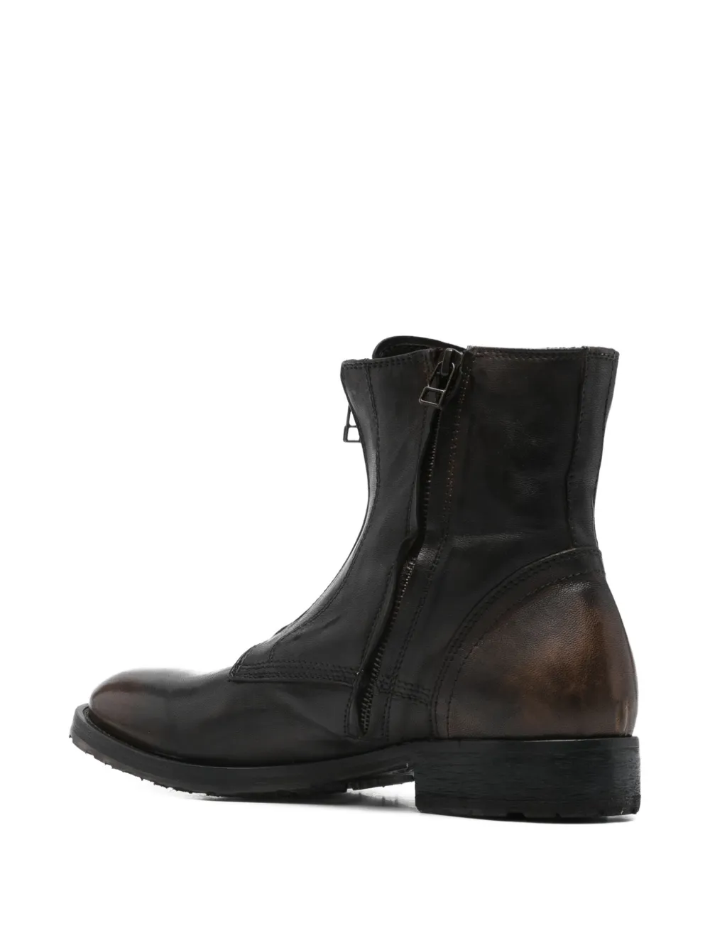 LeQarant zip leather boots Bruin